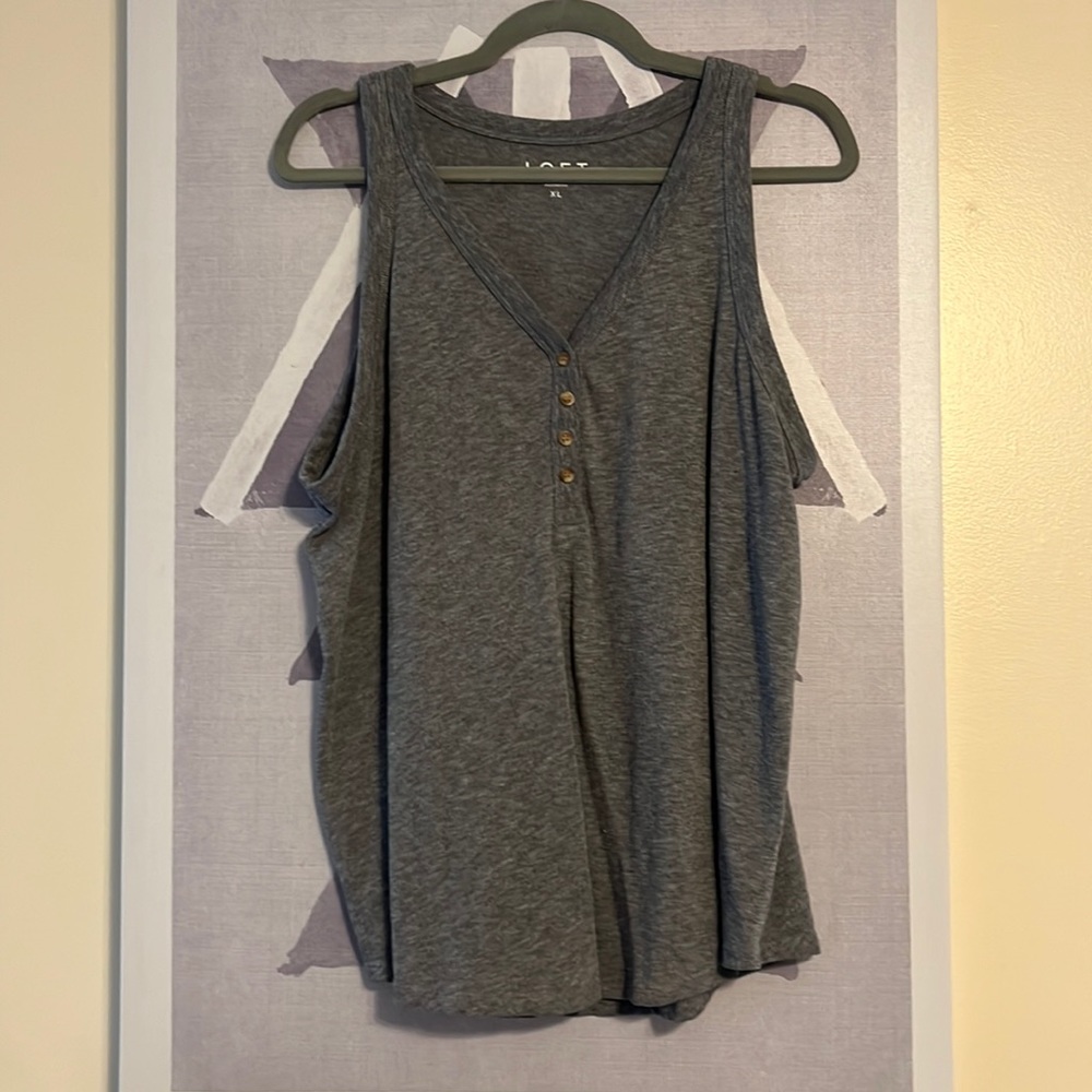 LOFT Grey Flowy Tank - XL